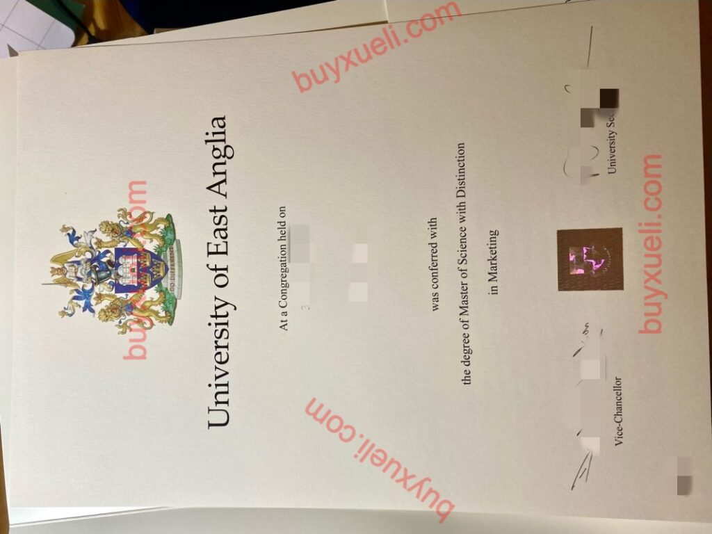 购买东英吉利大学毕业证，制作东英吉利大学学位证，东英吉利大学文凭证书，东英吉利大学毕业文凭