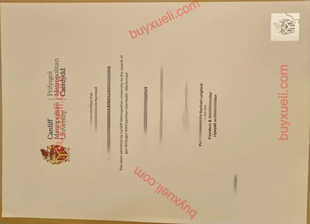 卡迪夫城市大学毕业证样本、办理卡迪夫城市大学文凭、Cardiff Metropolitan University学位证书，卡迪夫城市大学硕士毕业证办理