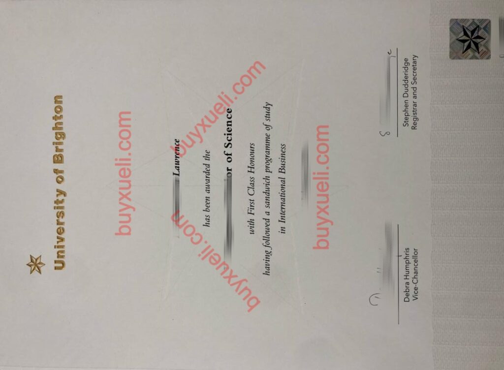 办理布莱顿大学毕业证，做布莱顿大学学位证，购买布莱顿大学文凭，制作布莱顿大学原版毕业学历