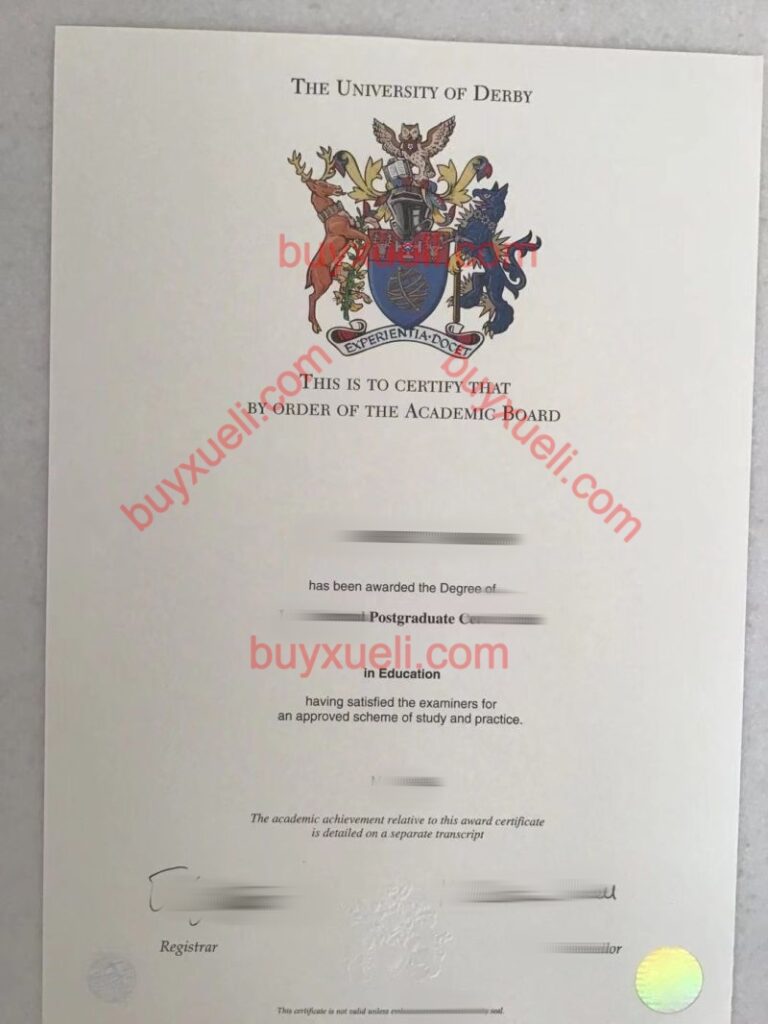 购买德比大学毕业证，制作德比大学文凭，德比大学学位证书，做德比大学学历文凭