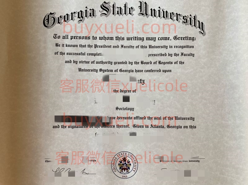 办理佐治亚州立大学GSU英文毕业证书，美国线上购买Georgia State University毕业文凭,添加专业客服微信（xuelicole）咨询下单流程,佐治亚州立大学GSU毕业证书模版图,办美国真实留信认证