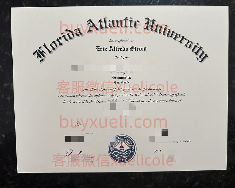 办理佛罗里达大西洋大学FAU英文毕业证书，美国线上购买佛罗里达大西洋毕业文凭,添加专业客服微信（xuelicole）咨询下单流程,佛罗里达大西洋大学毕业证书模版图,办美国真实留信认证