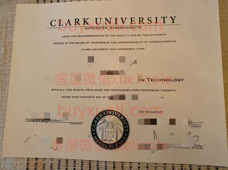 办理克拉克大学英文毕业证书，美国线上购买克拉克大学毕业文凭,添加专业客服微信（xuelicole）咨询下单流程,克拉克大学毕业证书模版图,办美国真实留信认证