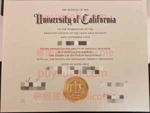 办理加州大学圣克鲁斯分校UCSC英文毕业证书，美国线上购买UC Santa Cruz毕业文凭,添加专业客服微信（xuelicole）咨询下单流程,加利福尼亚大学圣克鲁斯分校毕业证书模版图