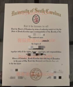 办理南卡罗来纳大学USC英文毕业证书，美国线上购买南卡大学毕业文凭,添加专业客服微信（xuelicole）咨询下单流程,南卡罗来纳大学U of SC毕业证书模版图,办美国真实留信认证