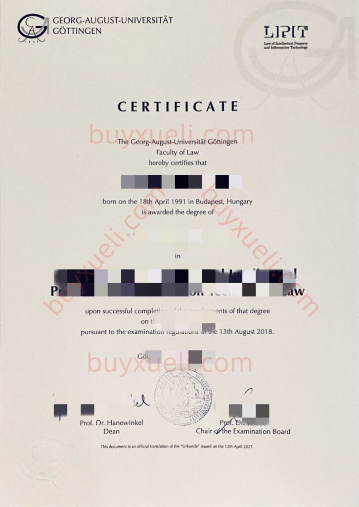 购买哥廷根大学毕业证,线上办理德国格奥尔格·奥古斯特·哥廷根大学学位证,安排制作德国哥廷根大学文凭,在线办理德国原版毕业证