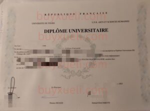 购买一份图尔大学毕业文凭，添加客服在线了解图尔大学毕业证书办理流程，完美复刻图尔大学学士学位证书,点击查看法国公立综合性大学图尔大学毕业证样本,
