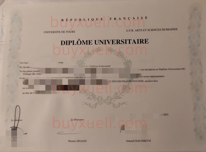 购买一份图尔大学毕业文凭，添加客服在线了解图尔大学毕业证书办理流程，完美复刻图尔大学学士学位证书,点击查看法国公立综合性大学图尔大学毕业证样本,