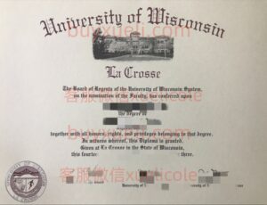 办理威斯康星大学拉克罗斯分校UW–L英文毕业证书，美国线上购买UW–La Crosse毕业文凭,添加专业客服微信（xuelicole）咨询下单流程,威斯康星大学拉克罗斯分校La Crosse毕业证书模版图