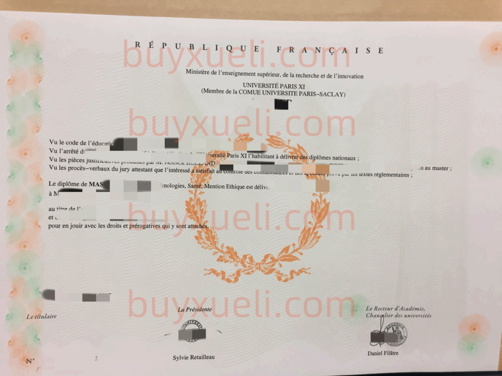 购买法国巴黎第十一大学最新毕业文凭,就读法国巴黎南大学未能正常毕业怎么办理原版毕业证书,加急做Paris-XI学士学位,法国巴黎第十一大学毕业证