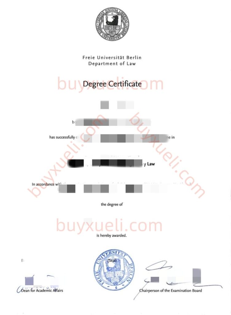 德国柏林自由大学毕业证样本|代办德国本科学历|德国文凭制作,原版定做德国柏林自由大学毕业证,FU Berlin文凭,版制做|柏林自由大学学位证书,