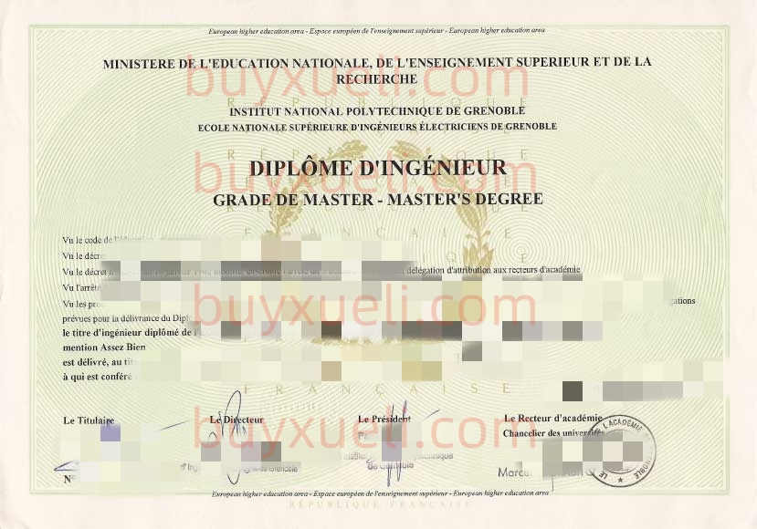 购买一份Grenoble INP格勒诺布尔理工学院精仿毕业证书，线上查看格勒诺布尔理工学院毕业文凭样本，法国格勒诺布尔工程师学校格勒诺布尔理工学院学位证书,线上买法国格勒诺布尔理工学院毕业证