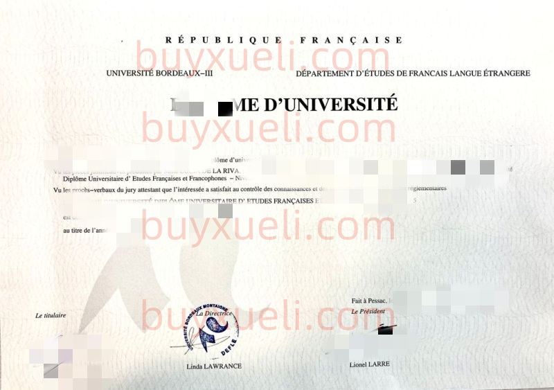 在线购买法国波尔多第三大学毕业证书,办理波尔多-蒙田大学毕业文凭,原版一比一做Université Bordeaux Montaigne学位证书,法国波尔多-蒙田大学毕业证