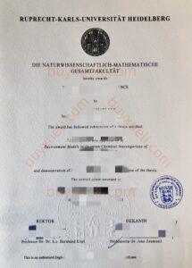 办理德国鲁普莱希特-卡尔斯-海德堡大学毕业证书,在线买原版德国U15大学联盟海德堡大学毕业证，购买Heidelberg University本科证书