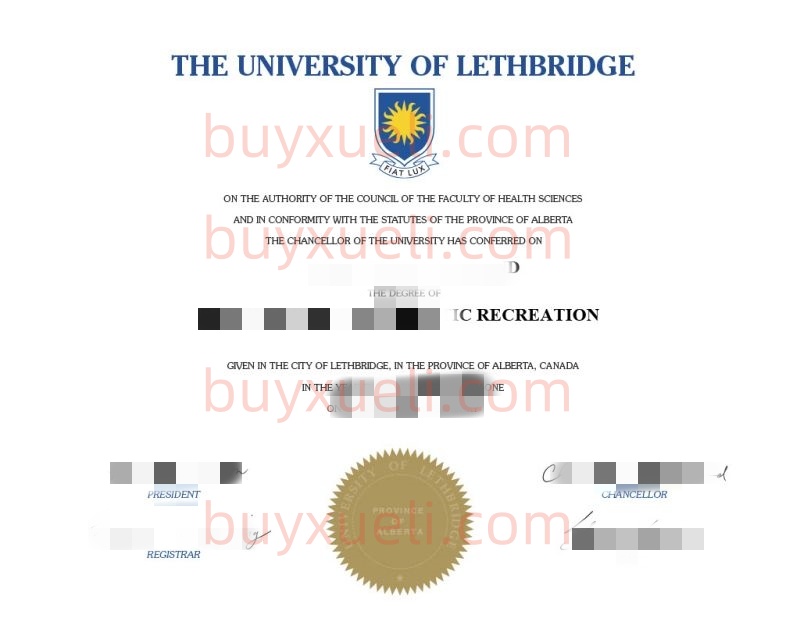 在线购买一份加拿大莱斯布里奇大学2025年最新毕业证书要多久,在哪里可以做加拿大莱斯布里奇大学U of L原版毕业文凭,University of Lethbridge学士学位证书