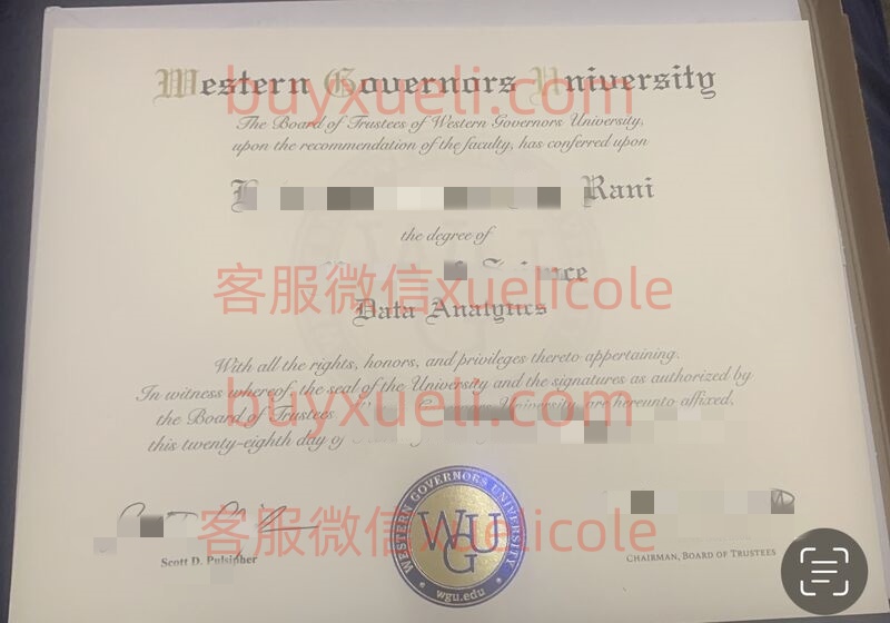 办理西部州长大学WGU英文毕业证书，美国线上购买Western Governors University毕业文凭,添加专业客服微信（xuelicole）咨询下单流程,西部州长大学毕业证书模版图,办美国真实留信认证