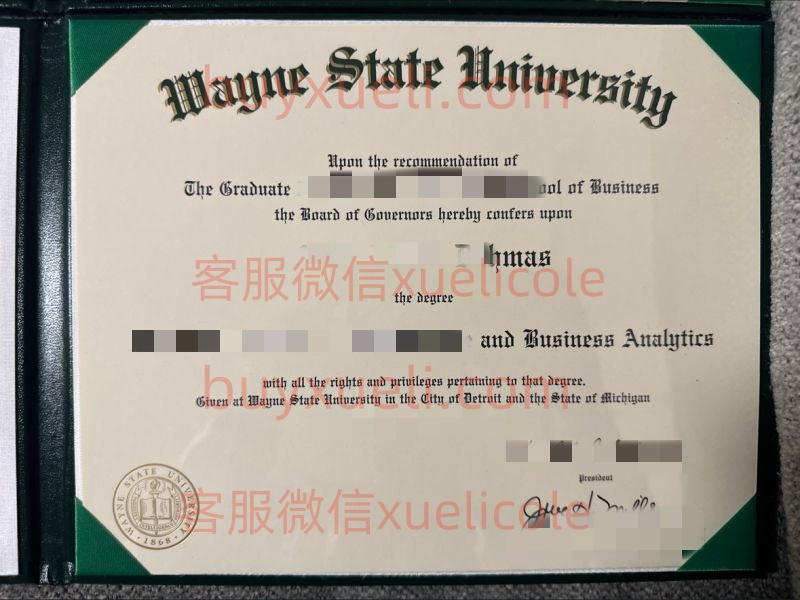办理韦恩州立大学WSU英文毕业证书,美国线上购买Wayne State University毕业文凭,添加专业客服微信(xuelicole)咨询下单流程,韦恩州立大学毕业证书模版图,办美国真实留信认证
