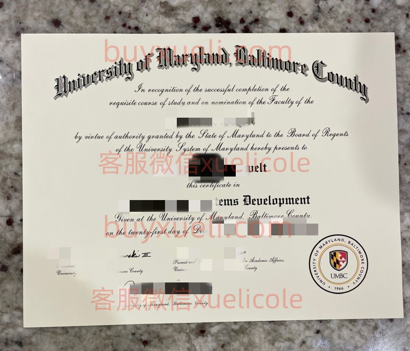 办理马里兰大学巴尔的摩县分校UMBC英文毕业证书，美国线上购买马里兰大学巴尔的摩分校毕业文凭,添加专业客服微信（xuelicole）咨询下单流程,马里兰大学巴尔的摩县分校毕业证书模版图,办美国真实留信认证