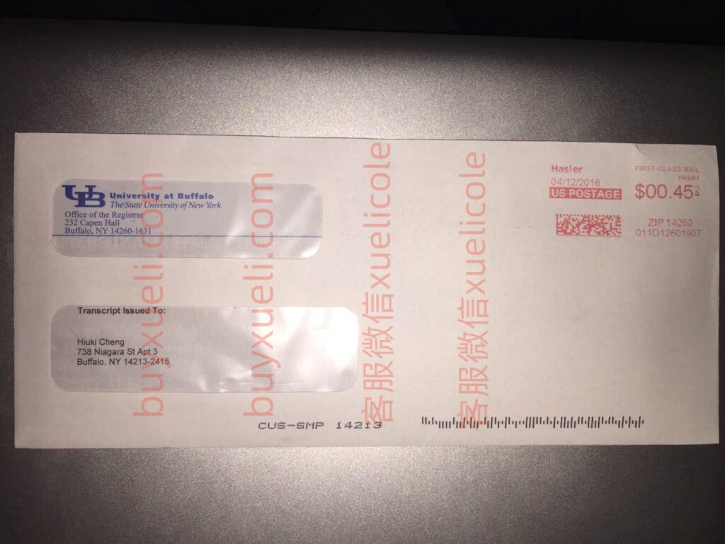 纽约州立大学布法罗分校密封信封成绩单制作邮寄,State University of New York at Buffalo信封是什么样子的,University at Buffalo envelope,纽约州立大学布法罗分校成绩单购买