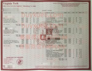 购买美国弗吉尼亚理工学院原版密封成绩单，Virginia Tech transcript